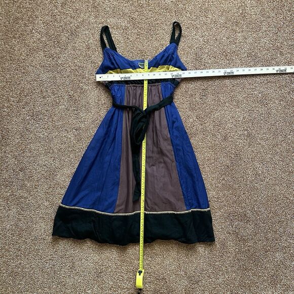 Lithe Dress 4 Midi Sleeveless Color Block Silk Cotton Anthropologie - Picture 4 of 10